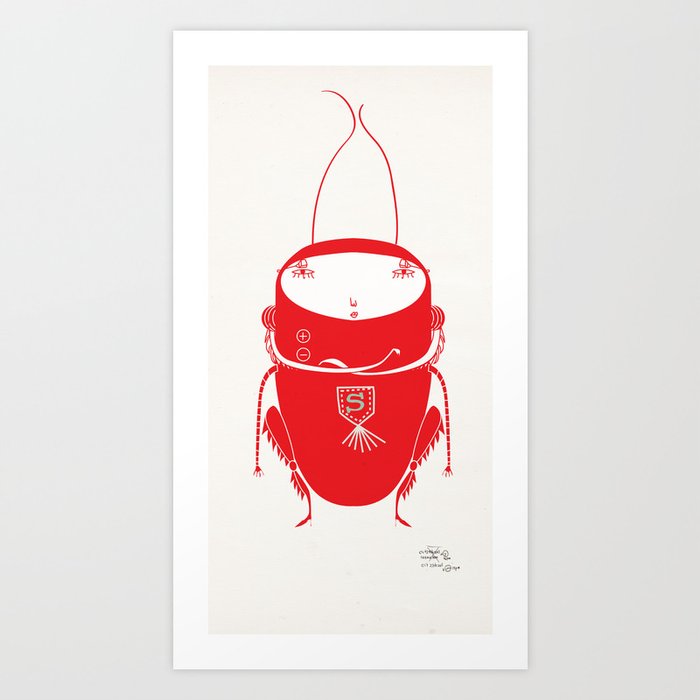 Red cricket Art Print
