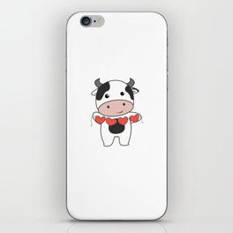 Cow For Valentine's Day Cute Animals With Hearts iPhone Skin