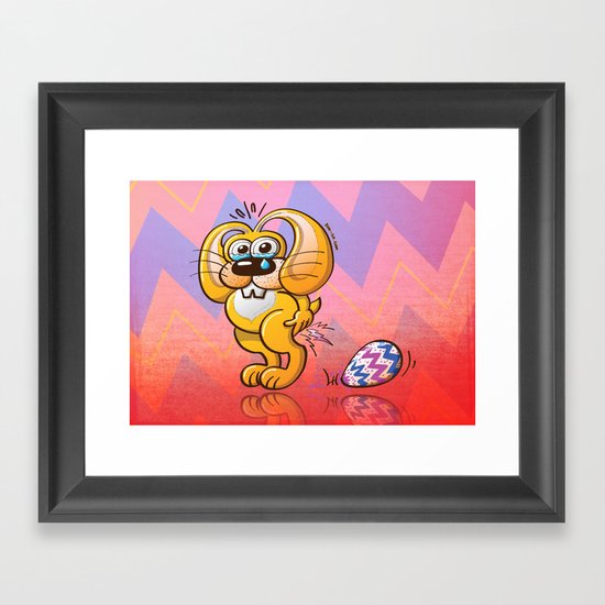 Painful Easter Bunny Job Framed Art Print