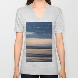 Colors from the Sea Abstract Pastel Seascape with Quote V Neck T Shirt