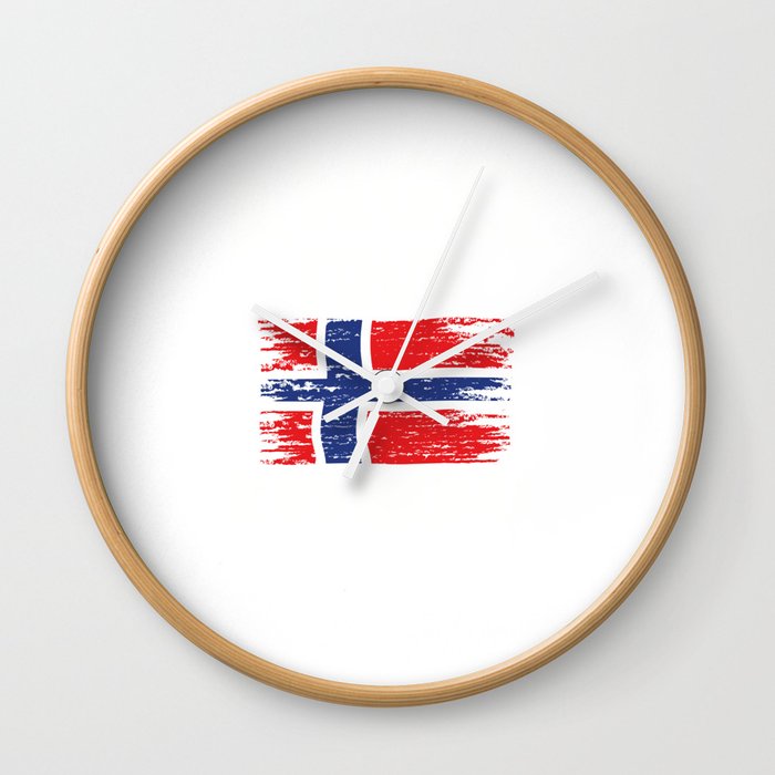 Rosendal 2022 - Angel Tour nach Norwegen mit Flagge Wall Clock