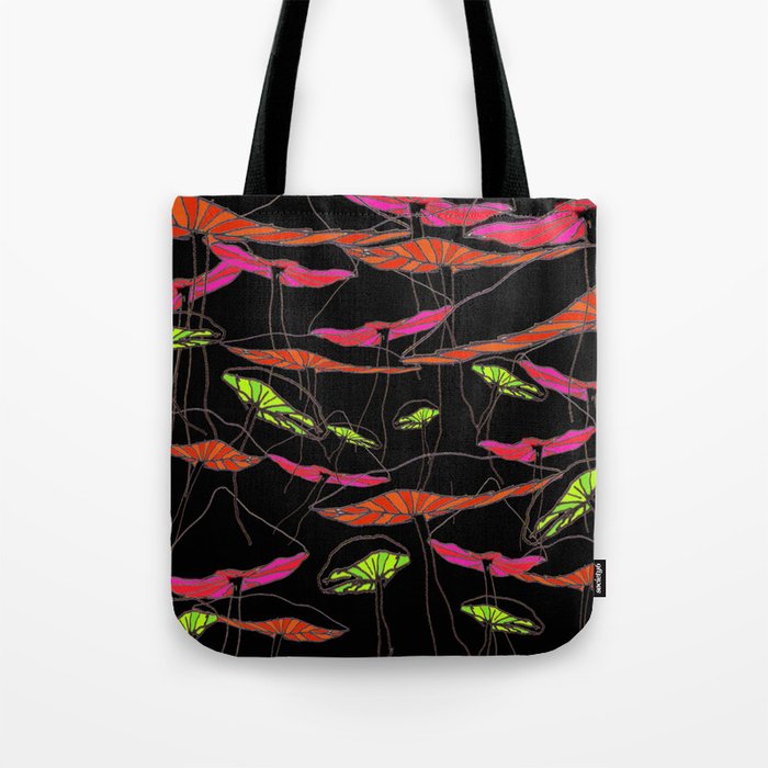 forest of the magic mushrooms at night  Tote Bag