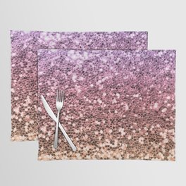 Ombre Mermaid Glitter Colorful Pink Gold Girly Chic Placemat
