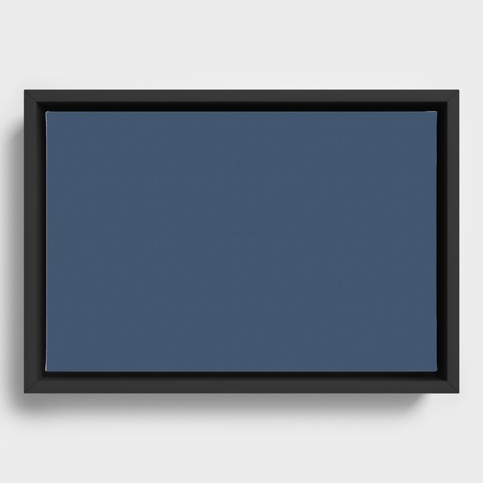 Ensign Blue navy solid color. Classic plain pattern  Framed Canvas
