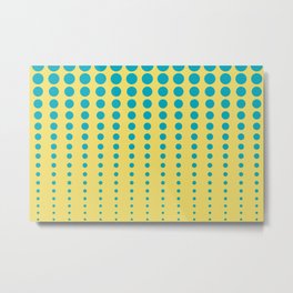 Aqua Blue and Yellow Reduced Polka Dot Pattern 2021 Color of the Year AI Aqua and Lemon Sherbet Metal Print