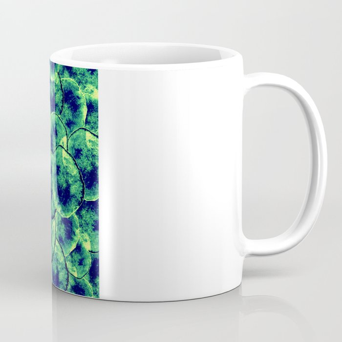 Lime & Navy Watercolor Cells Coffee Mug