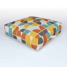 1970s Colors Mid Century Modern Geometric Pattern  Outdoor Floor Cushion