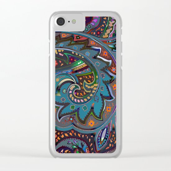 Magic Paisley Pattern Clear iPhone Case