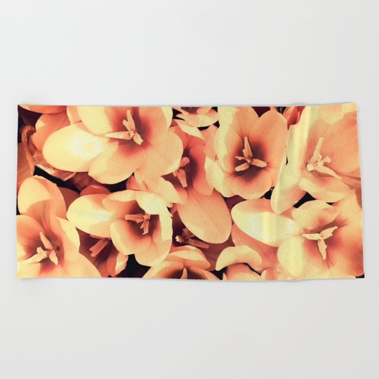Flowers in the garden Beach Towel