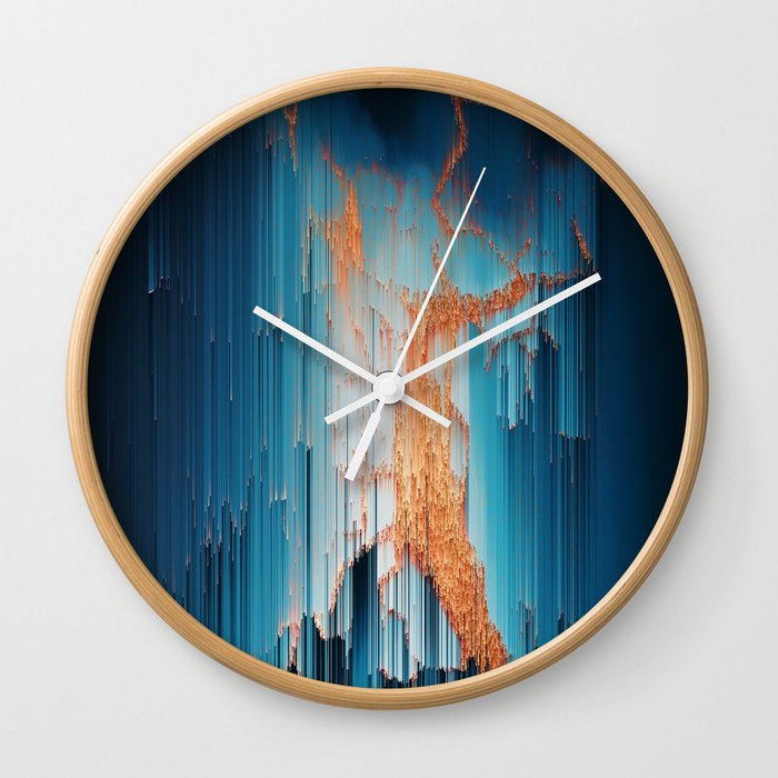 Glitch In The Dark Abstract Pixel Art Wall Clock By Jenniferbradford