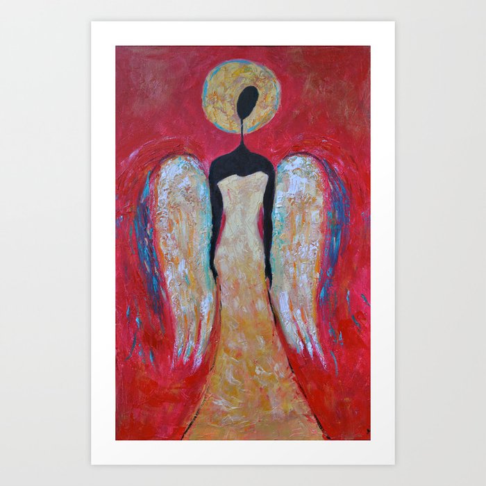 Angel Of Love Painting Guardian Angel Christmas Angel For Wall Art