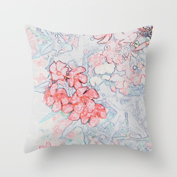 Spring Red Flowers Throw Pillow