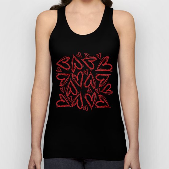 Hearts drawn with chalk Unisex Tank Top