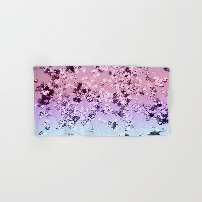 Unicorn Girls Glitter Stars #1 (Faux Glitter) #shiny #pastel #decor #art #society6 Hand & Bath Towel