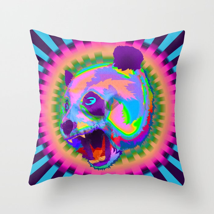 Prismatic Panda  Throw Pillow