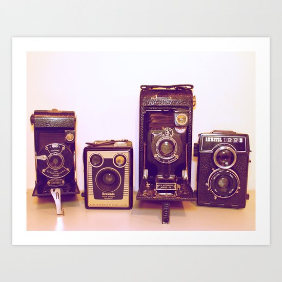 Vintage Cameras Art Print