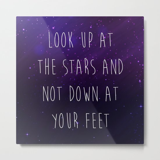 Look Up At The Stars Motivational Quote Metal Print