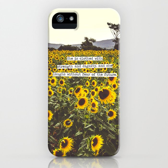 she is clothed with strength and dignity iphone case