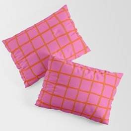 Cheerful Red + Pink Checkered Plaid Pillow Sham