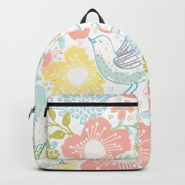 Doves floral pattern Backpack