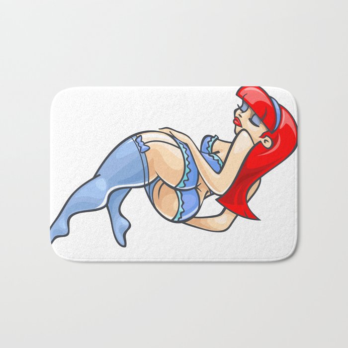 Sexy Red Head Bath Mat