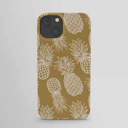 Fresh Pineapples Gold & White iPhone Case