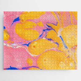 marble no. 3  |  pink & yellow Jigsaw Puzzle