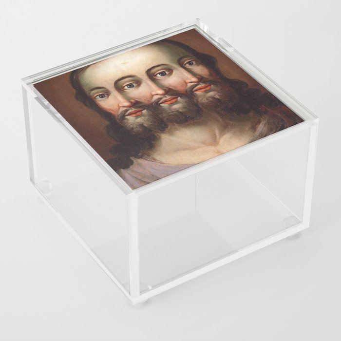 Three Faced Jesus The Holy Trinity Acrylic Box