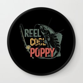 Reel Cool Poppy Funny Fishing Wall Clock