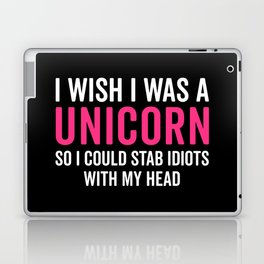 Wish I Was A Unicorn Funny Quote Laptop Skin