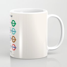 London underground poster, metro alphabet map, subway sign, the tube art Coffee Mug