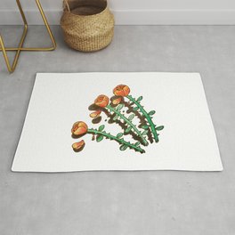 Shady Lady Rug | Drawing, Ink Pen, Flower, Rose, Orange, Shadow, Color, Tattoo 
