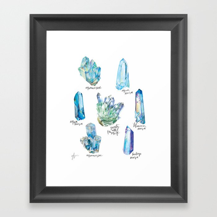 Crystal Collection- Blues Framed Art Print
