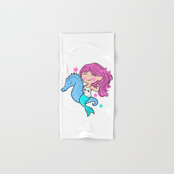 Barbell Girl Mermaid Hand & Bath Towel