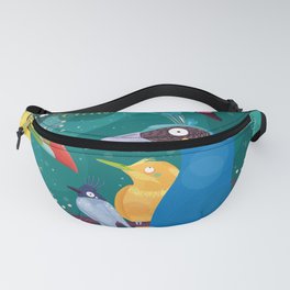 Colorful Birds in the Jungle Fanny Pack