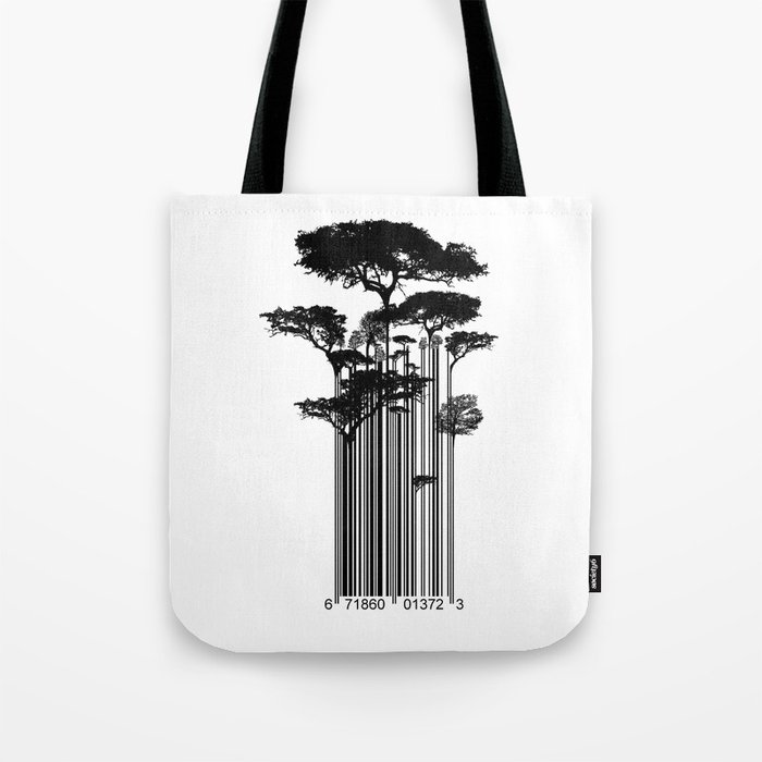 Barcode Trees illustration  Tote Bag