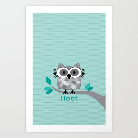 Hoot - Owl in a Tree Art Print