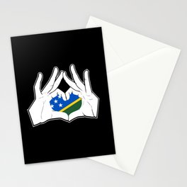 Salomon Islands Hand Heart Flag Stationery Card