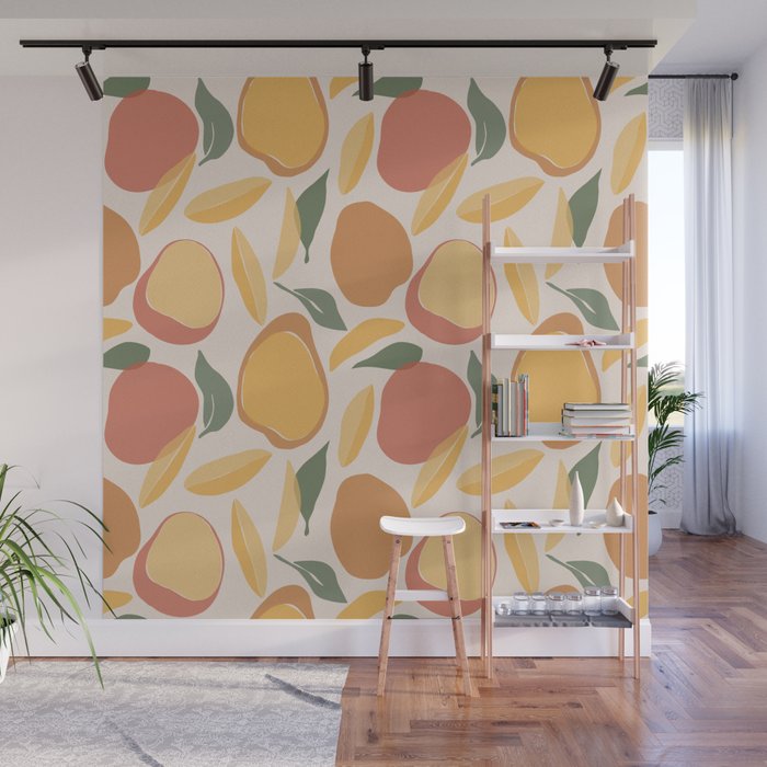 Modern Abstract Mango Pattern Wall Mural