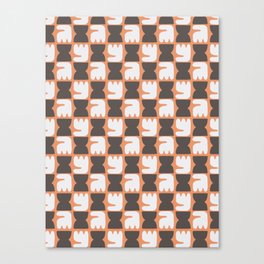 Floral in orange repeat pattern Canvas Print