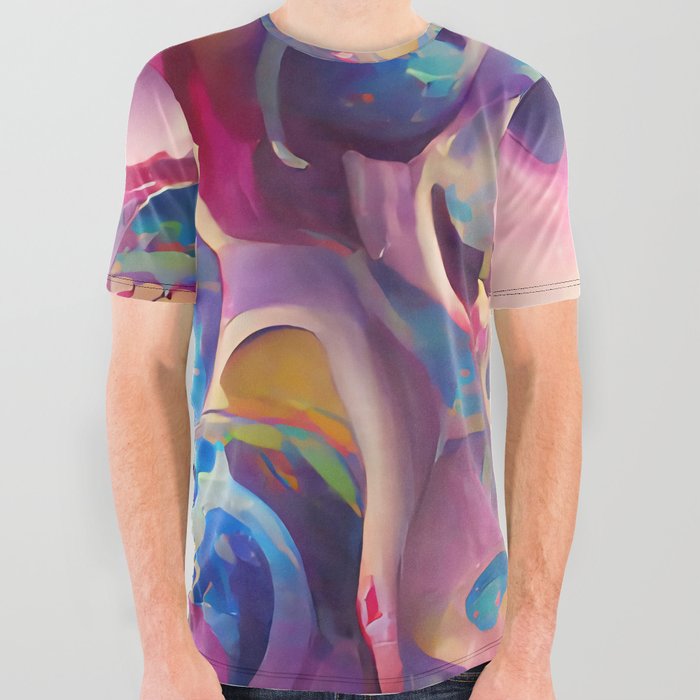 Psychedelic Skulls All Over Graphic Tee