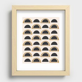 Mid-Century Modern Tan + Black Arches Recessed Framed Print