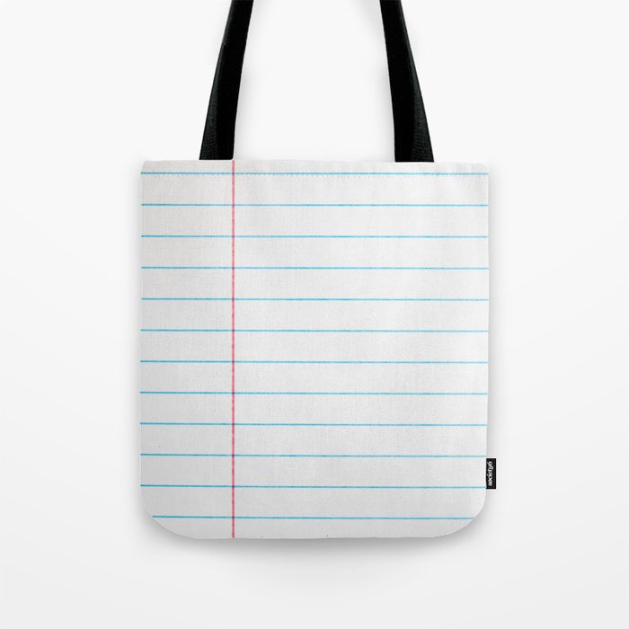 Notebook paper canvas hotsell tote bag