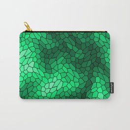 Stained glass texture of snake green leather with bright heat spots. Carry-All Pouch