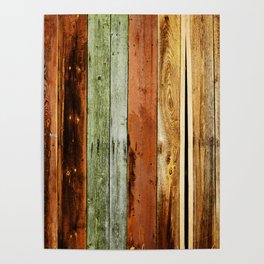 Rustic colored barn-wood Poster