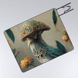 Mushroom Bird - Fantasy Animal Painting Picnic Blanket