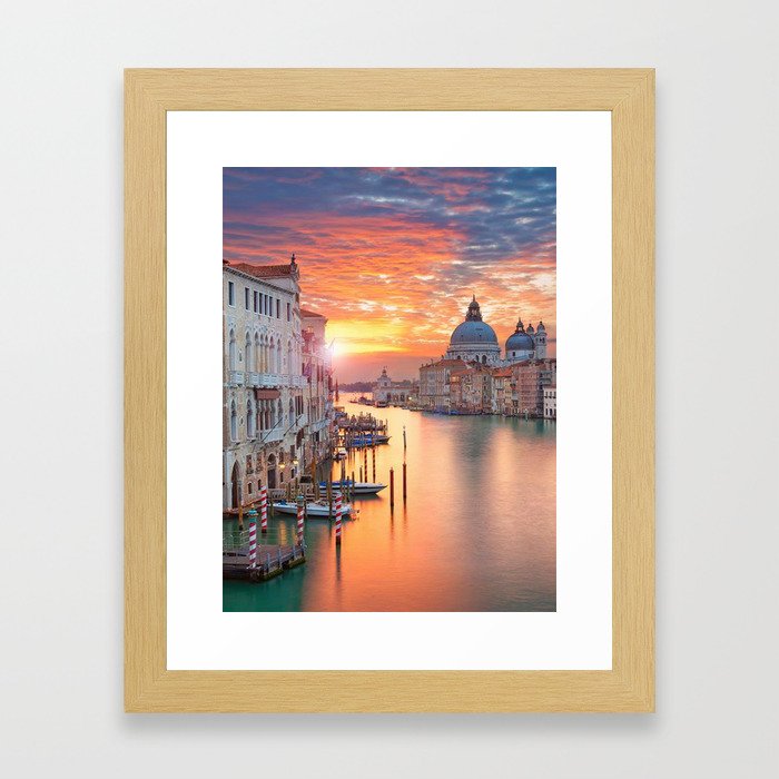 Sunset in Venice Framed Art Print