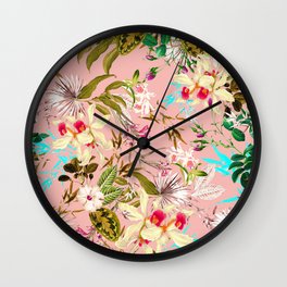 Gardenia #pattern #botanical Wall Clock