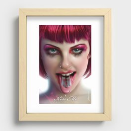 KISS ME - Pink Recessed Framed Print