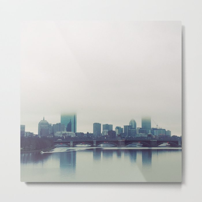 Boston Charles River Fog Metal Print